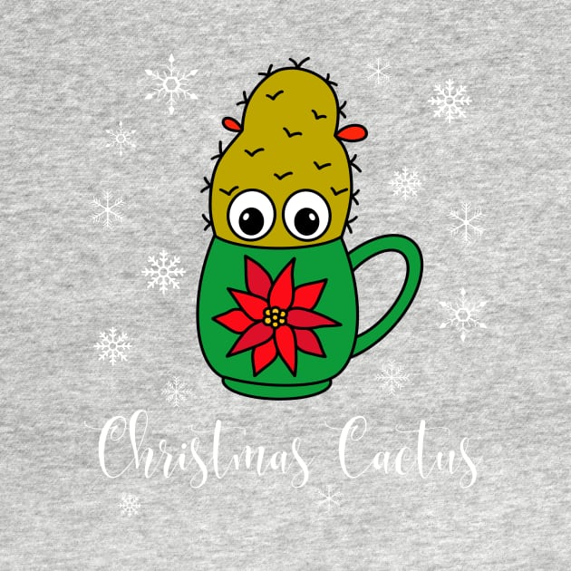 Christmas Cactus - Small Christmas Cactus In Poinsettia Mug by DreamCactus